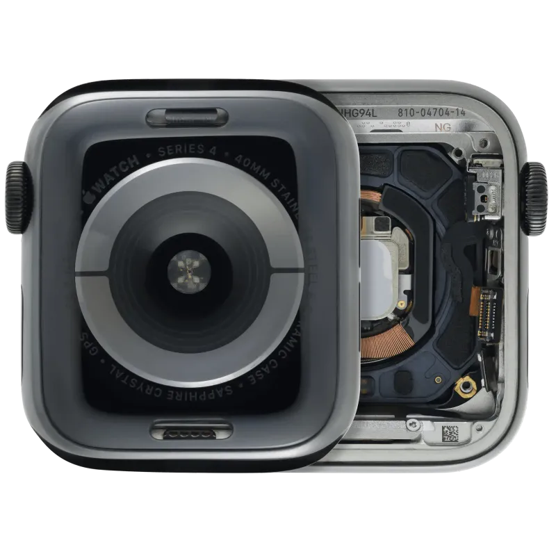 Housing (kompletní tělo) pro Apple Watch Series 4 (40 mm) (originál z vyřazeného zařízení, stav A) (nerez / vesmírně černá)