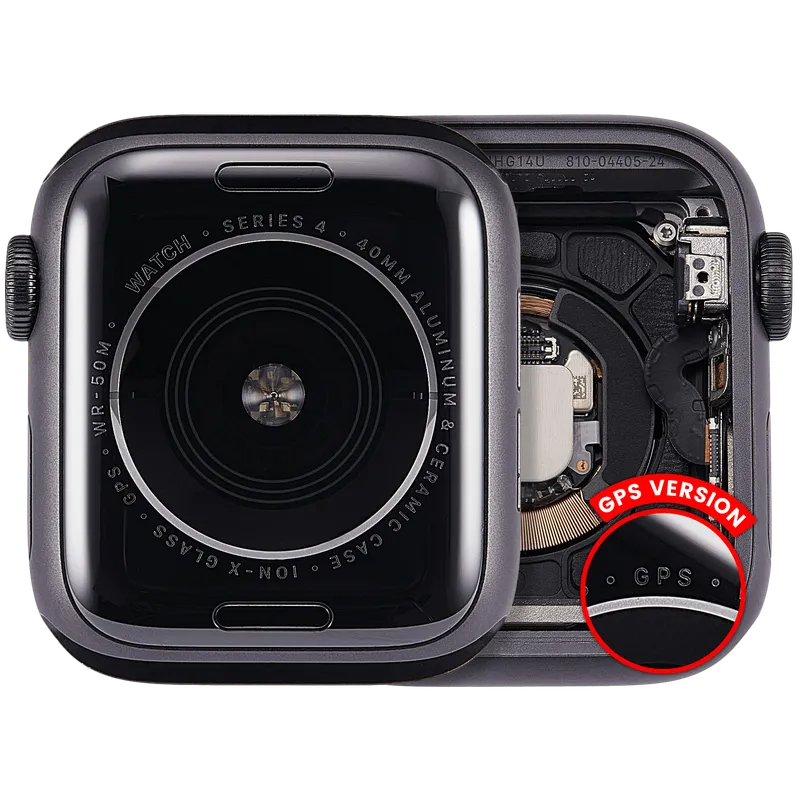 Housing (kompletní tělo) pro Apple Watch Series 4 (40 mm) (originál z vyřazeného zařízení, stav A) (verze GPS) (hliník / vesmírně černá)