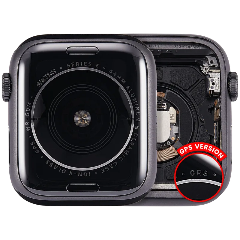 Housing (kompletní tělo) pro Apple Watch Series 4 (44 mm) (originál z vyřazeného zařízení, stav A) (verze GPS) (hliník / vesmírně černá)