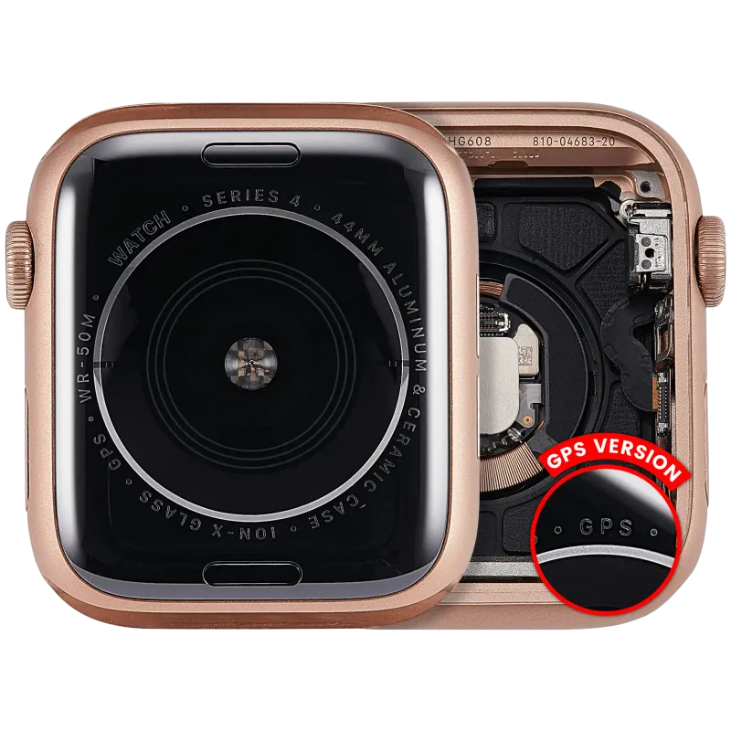 Housing (kompletní tělo) pro Apple Watch Series 4 (44 mm) (originál z vyřazeného zařízení, stav A) (verze GPS) (hliník / zlatá)