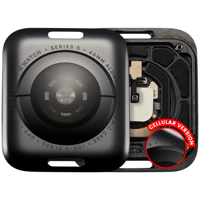 Zadní kryt pro Apple Watch Series 5 (40 mm) (verze LTE) (hliník / vesmírně černá)