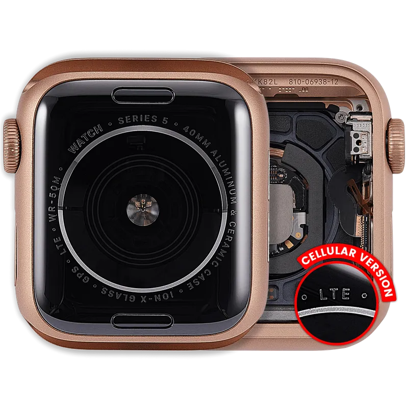 Housing (kompletní tělo) pro Apple Watch Series 5 (40 mm) (originál z vyřazeného zařízení, stav A) (verze Cellular) (hliník / zlatá)