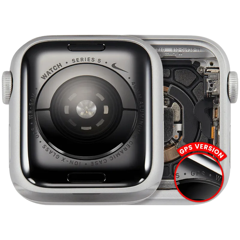 Housing (kompletní tělo) pro Apple Watch Series 5 (40 mm) (originál z vyřazeného zařízení, stav A) (verze GPS) (hliník / stříbrná)