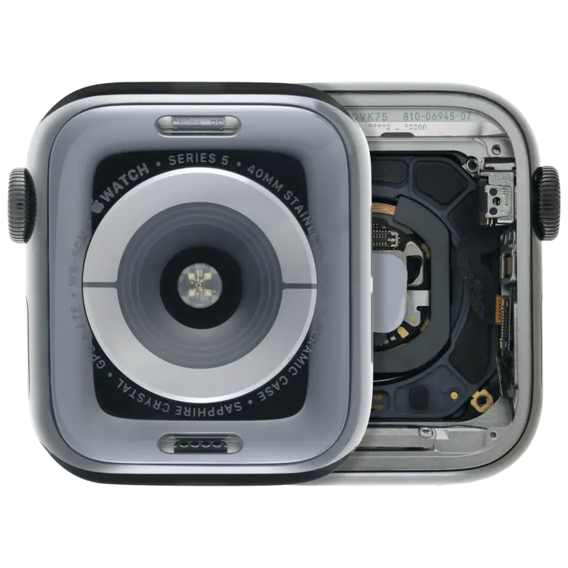 Housing (kompletní tělo) pro Apple Watch Series 5 (40 mm) (originál z vyřazeného zařízení, stav A) (nerez / vesmírně černá)
