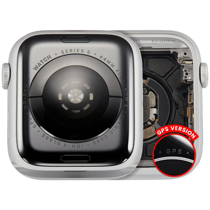 Housing (kompletní tělo) pro Apple Watch Series 5 (44 mm) (originál z vyřazeného zařízení, stav A) (verze GPS) (hliník / stříbrná)