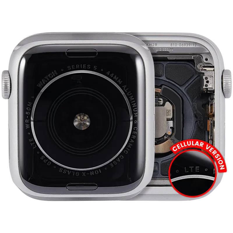 Housing (kompletní tělo) pro Apple Watch Series 5 (44 mm) (originál z vyřazeného zařízení, stav A) (verze Cellular) (hliník / stříbrná)