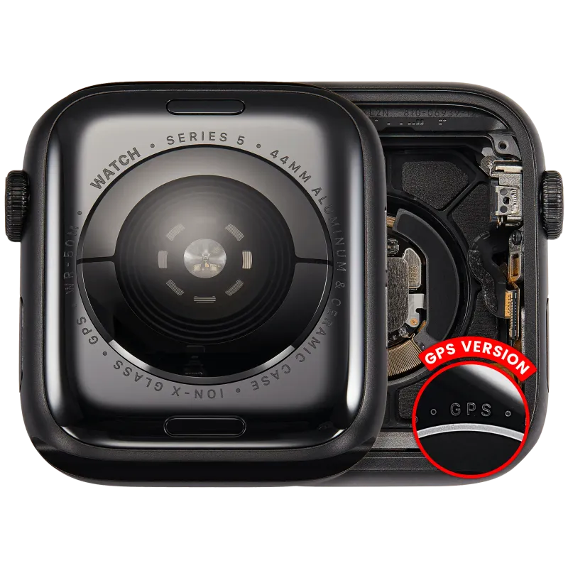 Housing (kompletní tělo) pro Apple Watch Series 5 (44 mm) (originál z vyřazeného zařízení, stav A) (verze GPS) (hliník / vesmírně černá)