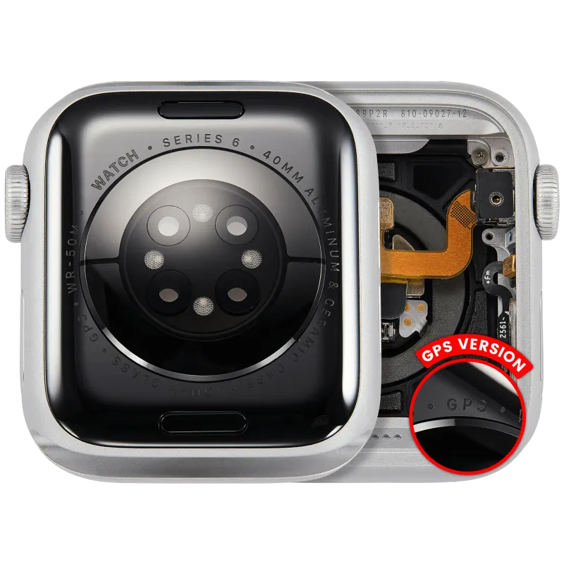 Housing (kompletní tělo) pro Apple Watch Series 6 (40 mm) (originál z vyřazeného zařízení, stav A) (verze GPS) (hliník / stříbrná)