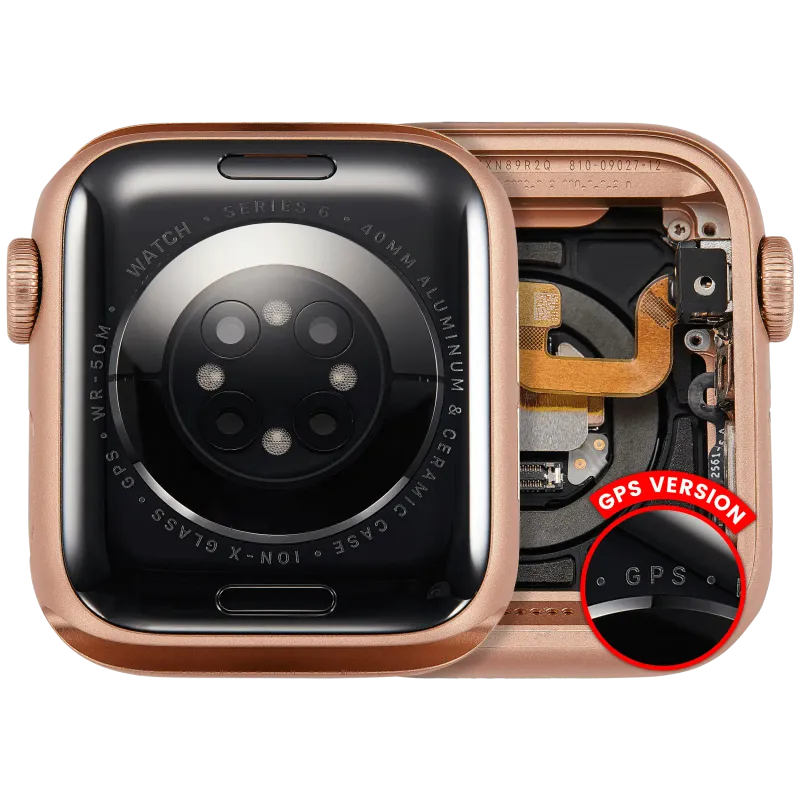 Housing (kompletní tělo) pro Apple Watch Series 6 (40 mm) (originál z vyřazeného zařízení, stav A) (verze GPS) (hliník / růžově zlatá)