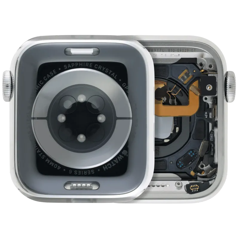 Housing (kompletní tělo) pro Apple Watch Series 6 (40 mm) (originál z vyřazeného zařízení, stav A) (nerez / stříbrná)