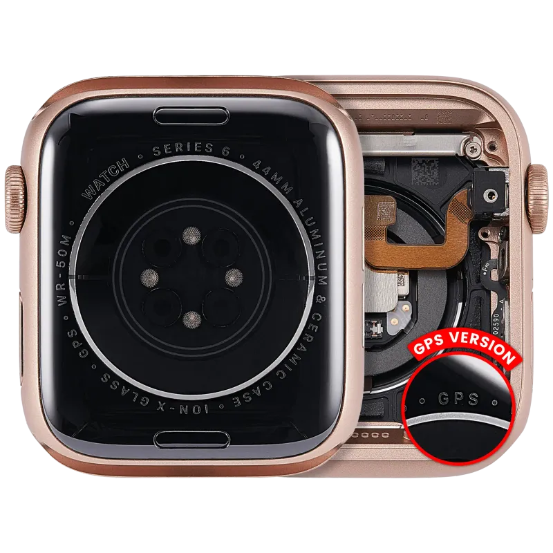 Housing (kompletní tělo) pro Apple Watch Series 6 (44 mm) (originál z vyřazeného zařízení, stav A) (verze GPS) (hliník / růžově zlatá)