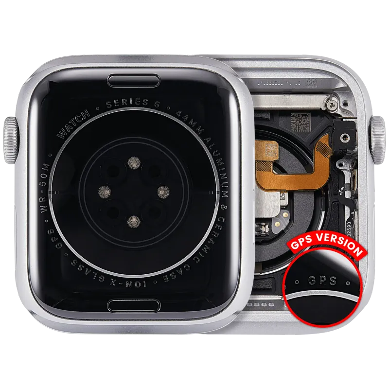 Housing (kompletní tělo) pro Apple Watch Series 6 (44 mm) (originál z vyřazeného zařízení, stav A) (verze GPS) (hliník / stříbrná)