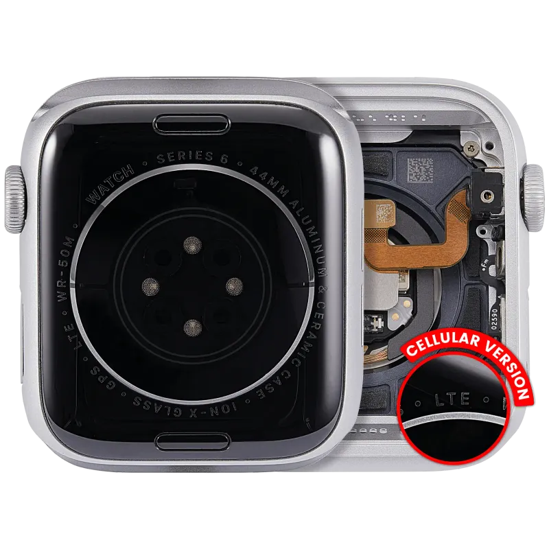Housing (kompletní tělo) pro Apple Watch Series 6 (44 mm) (originál z vyřazeného zařízení, stav A) (verze Cellular) (hliník / stříbrná)