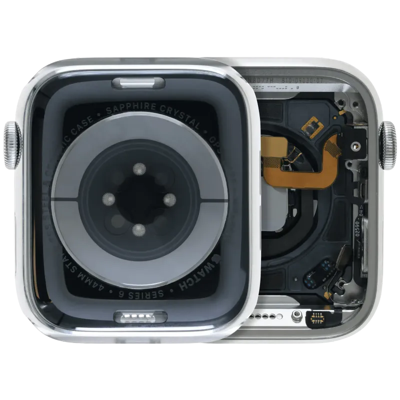 Housing (kompletní tělo) pro Apple Watch Series 6 (44 mm) (originál z vyřazeného zařízení, stav A) (nerez / stříbrná)