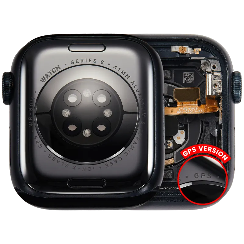 Housing (kompletní tělo) pro Apple Watch Series 8 (41 mm) (originál z vyřazeného zařízení, stav A) (verze GPS) (hliník / temně inkoustová)