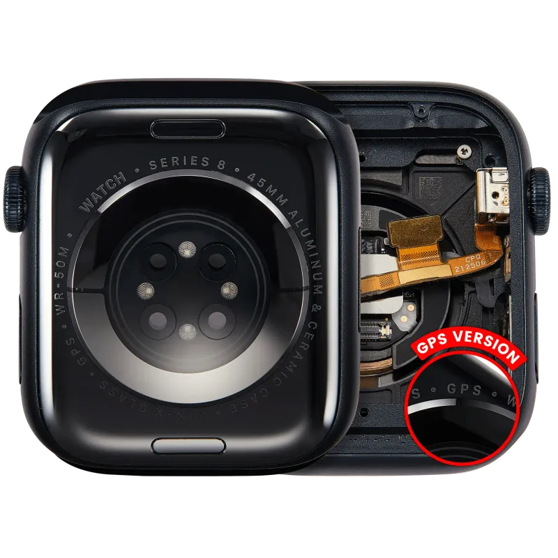 Housing (kompletní tělo) pro Apple Watch Series 8 (45 mm) (originál z vyřazeného zařízení, stav A) (verze GPS) (hliník / temně inkoustová)