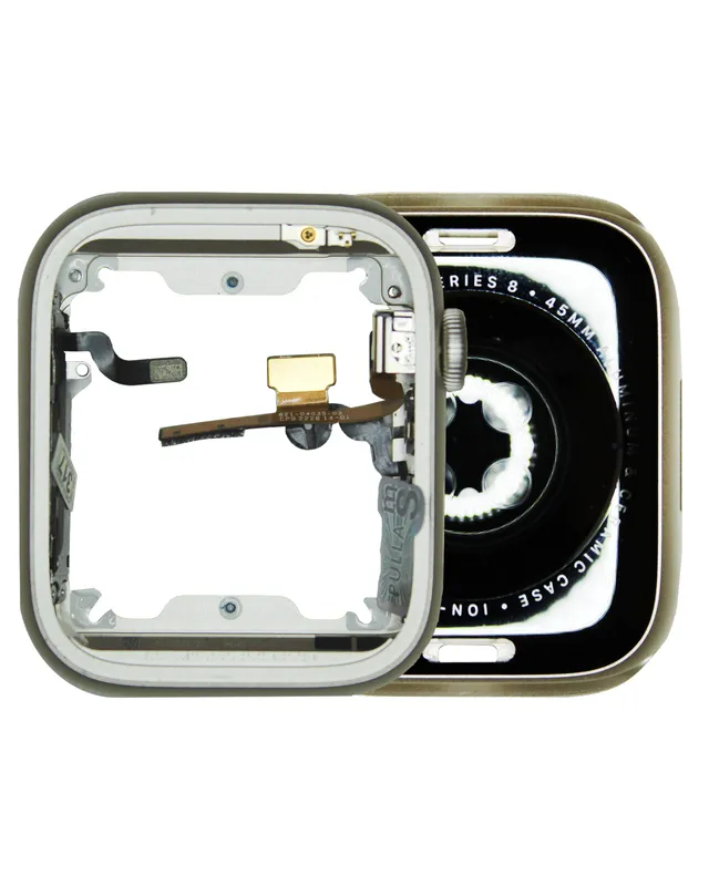 Housing (kompletní tělo) pro Apple Watch Series 8 (45 mm) (hliník / hvězdně bílá) (verze GPS) (originál z vyřazeného zařízení, stav A)
