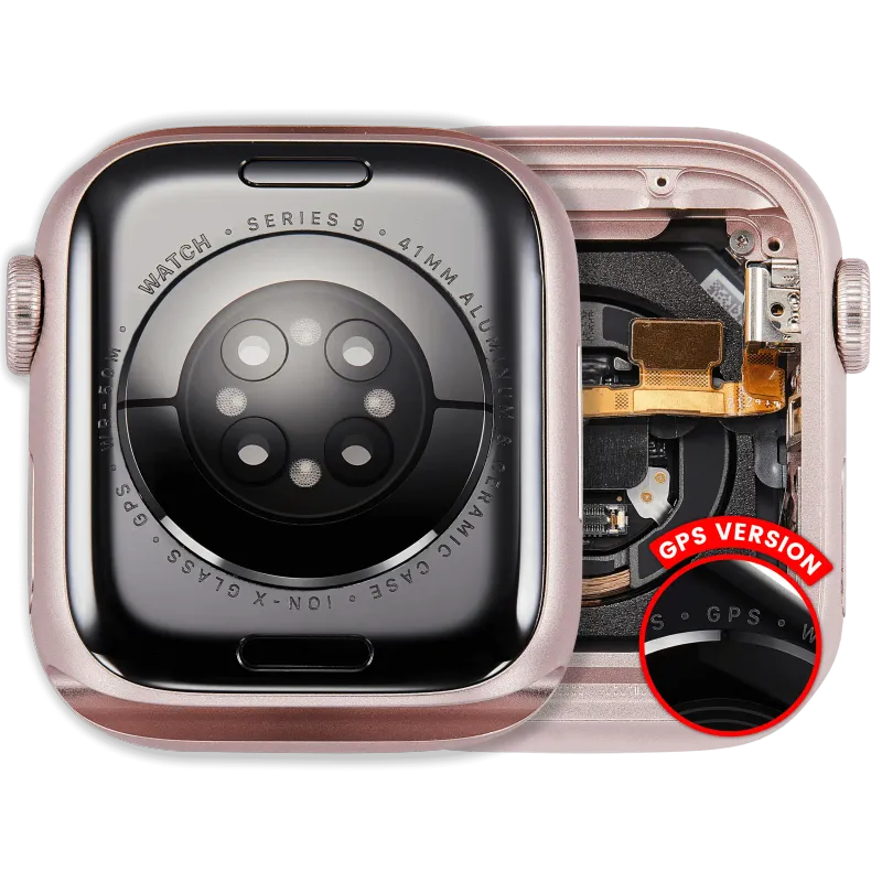Housing (kompletní tělo) pro Apple Watch Series 9 (41 mm) (originál z vyřazeného zařízení, stav A) (verze GPS) (hliník / růžová)