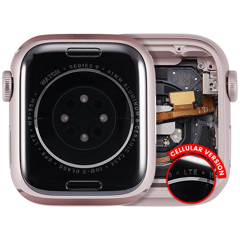 Housing (kompletní tělo) pro Apple Watch Series 9 (41 mm) (originál z vyřazeného zařízení, stav A) (verze Cellular) (hliník / růžová)