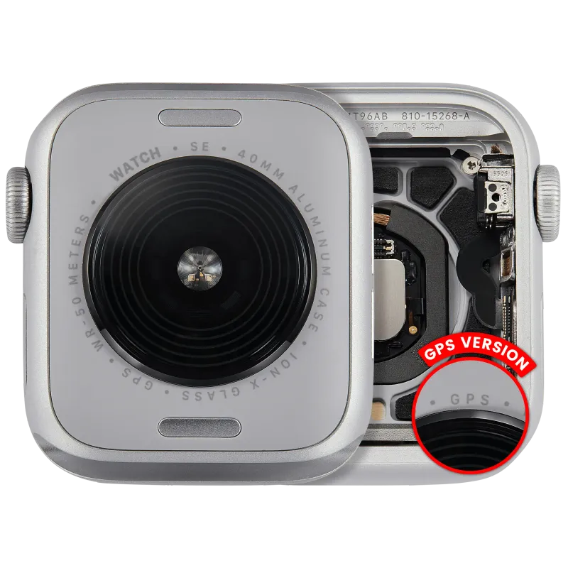 Housing (kompletní tělo) pro Apple Watch Series SE 2nd (40 mm) (originál z vyřazeného zařízení, stav A) (verze GPS) (hliník / stříbrná)