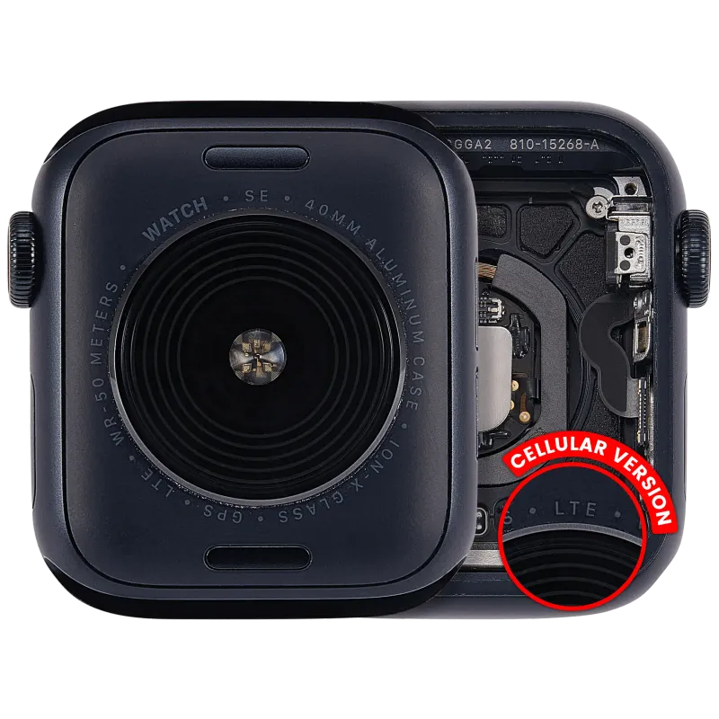 Housing (kompletní tělo) pro Apple Watch Series SE 2nd (40 mm) (originál z vyřazeného zařízení, stav A) (verze Cellular) (hliník / temně inkoustová)