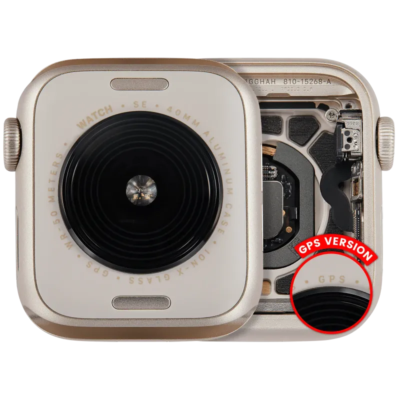 Housing (kompletní tělo) pro Apple Watch Series SE 2nd (40 mm) (originál z vyřazeného zařízení, stav A) (verze GPS) (hliník / hvězdně bílá)