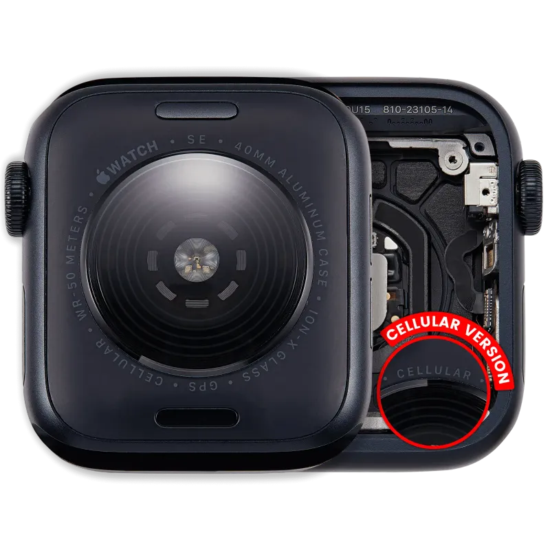 Housing (kompletní tělo) pro Apple Watch Series SE 3rd (40 mm) (originál z vyřazeného zařízení, stav A) (verze Cellular) (hliník / temně inkoustová)