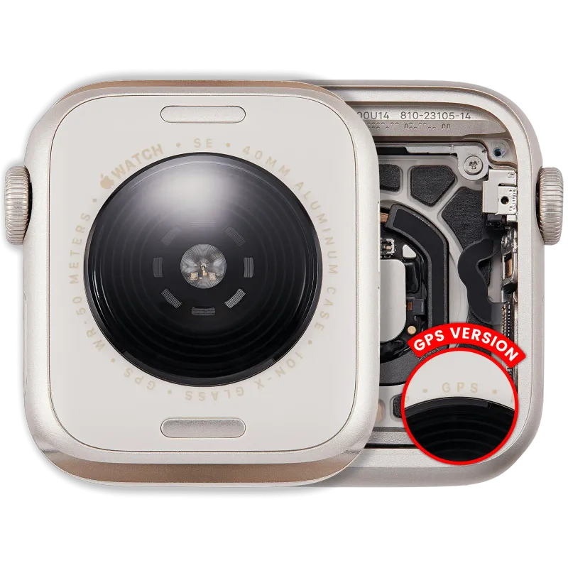 Housing (kompletní tělo) pro Apple Watch Series SE 3rd (40 mm) (originál z vyřazeného zařízení, stav A) (verze GPS) (hliník / hvězdně bílá)