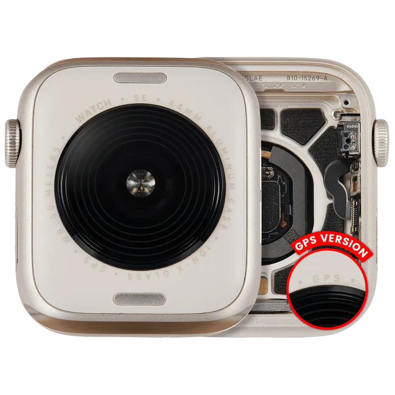 Housing (kompletní tělo) pro Apple Watch Series SE 2nd (44 mm) (originál z vyřazeného zařízení, stav A) (verze GPS) (hliník / hvězdně bílá)