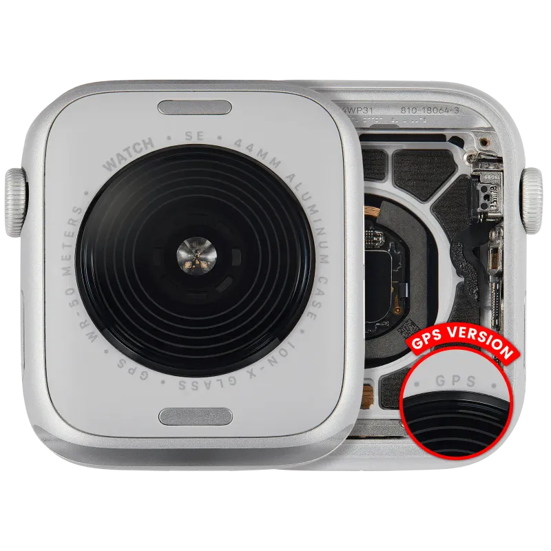 Housing (kompletní tělo) pro Apple Watch Series SE 2nd (44 mm) (originál z vyřazeného zařízení, stav A) (verze GPS) (hliník / stříbrná)