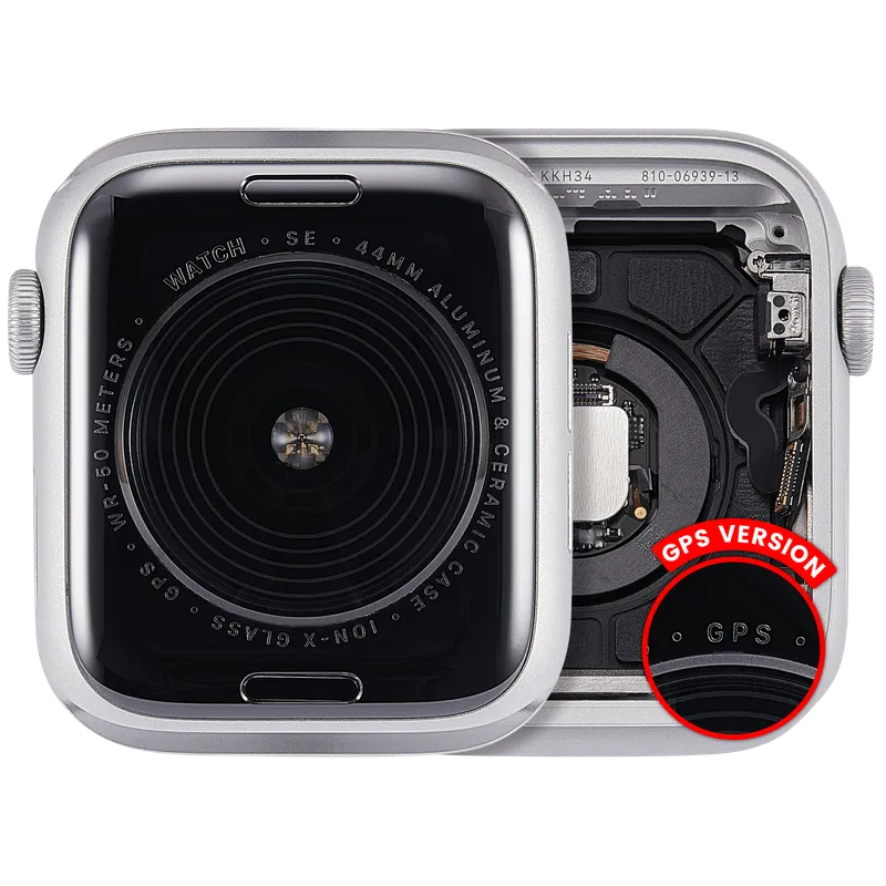 Housing (kompletní tělo) pro Apple Watch Series SE 1st (44 mm) (originál z vyřazeného zařízení, stav A) (verze GPS) (hliník / stříbrná)