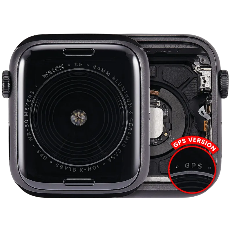 Housing (kompletní tělo) pro Apple Watch Series SE 1st (44 mm) (originál z vyřazeného zařízení, stav A) (verze GPS) (hliník / vesmírně černá)