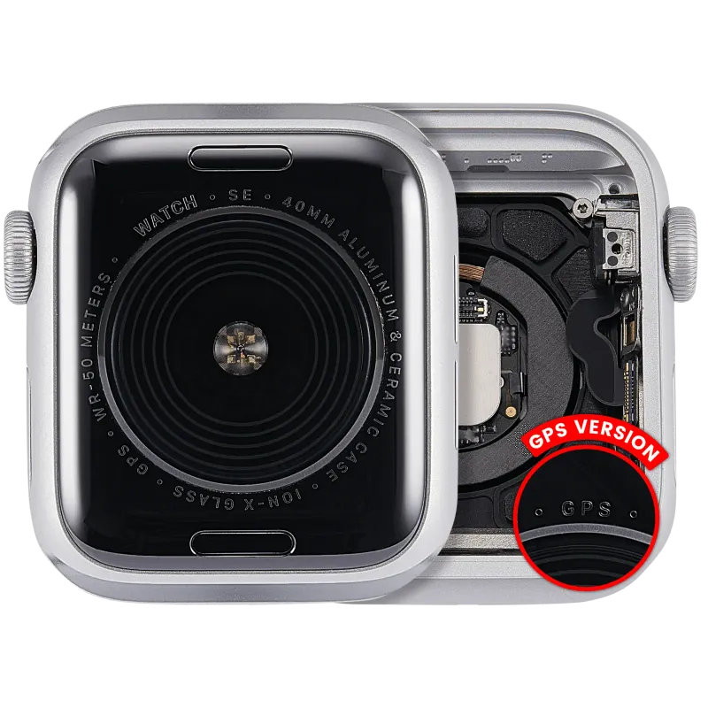 Housing (kompletní tělo) pro Apple Watch Series SE 1st (40 mm) (originál z vyřazeného zařízení, stav A) (verze GPS) (hliník / stříbrná)