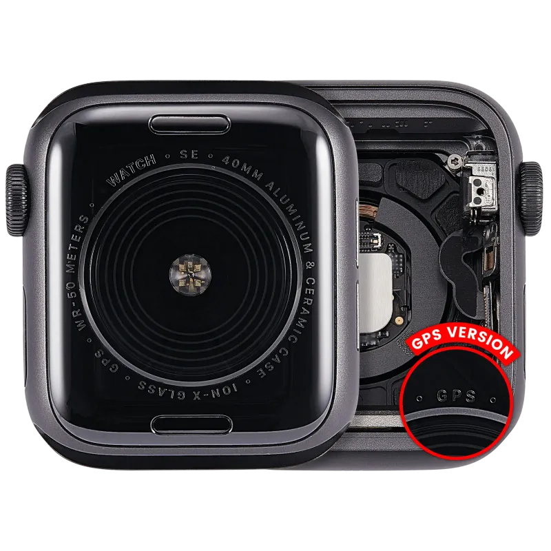 Housing (kompletní tělo) pro Apple Watch Series SE 1st (40 mm) (originál z vyřazeného zařízení, stav A) (verze GPS) (hliník / vesmírně černá)