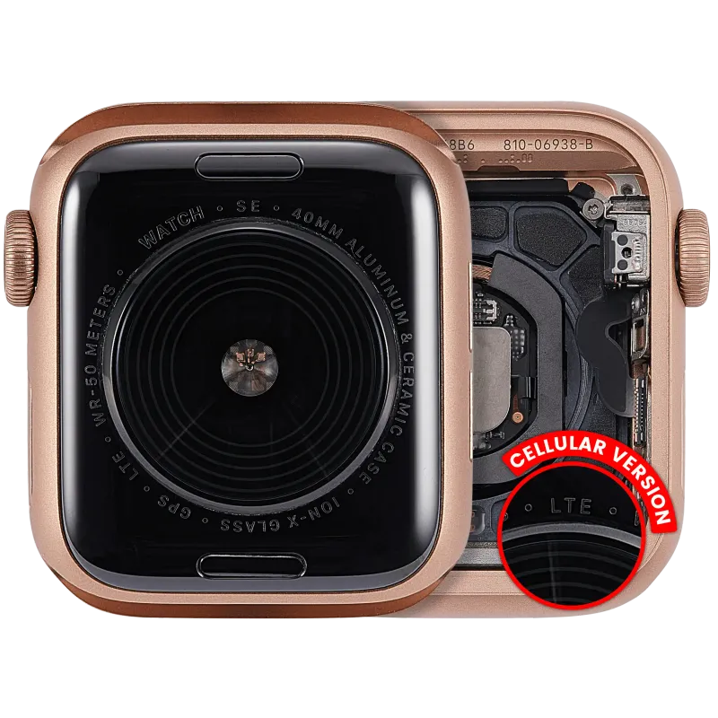 Housing (kompletní tělo) pro Apple Watch Series SE 1st (40 mm) (originál z vyřazeného zařízení, stav A) (verze Cellular) (hliník / zlatá)