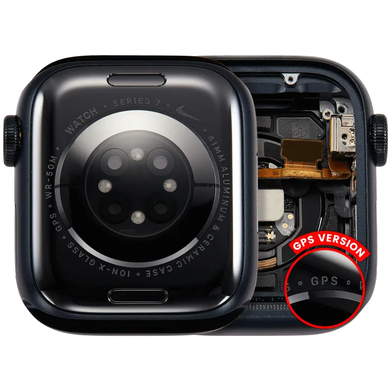 Housing (kompletní tělo) pro Apple Watch Series 7 (41 mm) (originál z vyřazeného zařízení, stav A) (verze GPS) (hliník / vesmírně černá)