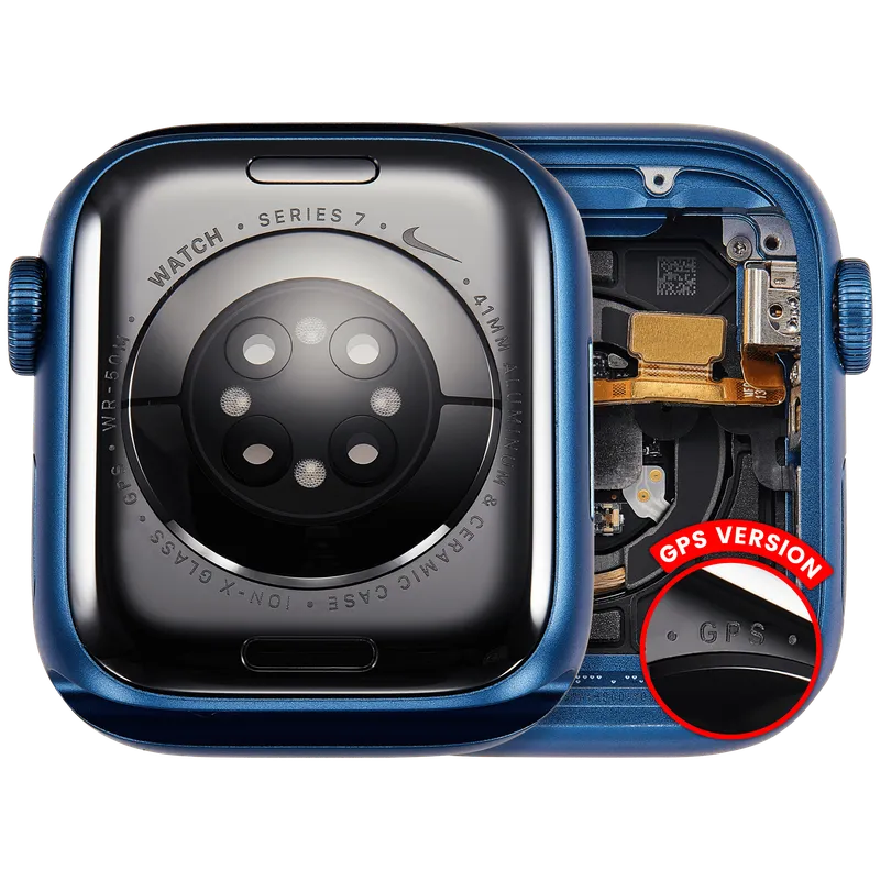 Housing (kompletní tělo) pro Apple Watch Series 7 (41 mm) (originál z vyřazeného zařízení, stav A) (verze GPS) (hliník / modrá)