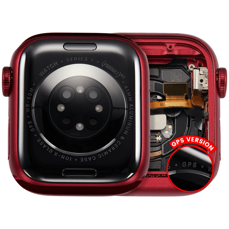 Housing (kompletní tělo) pro Apple Watch Series 7 (41 mm) (originál z vyřazeného zařízení, stav A) (verze GPS) (hliník / červená)
