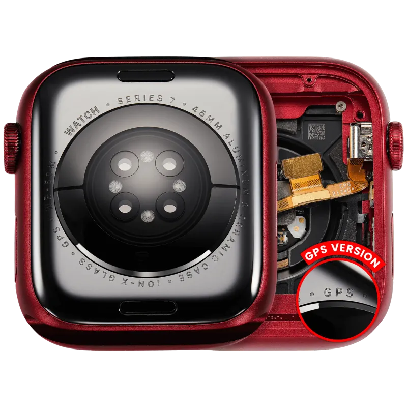 Housing (kompletní tělo) pro Apple Watch Series 7 (45 mm) (originál z vyřazeného zařízení, stav A) (verze GPS) (hliník / červená)
