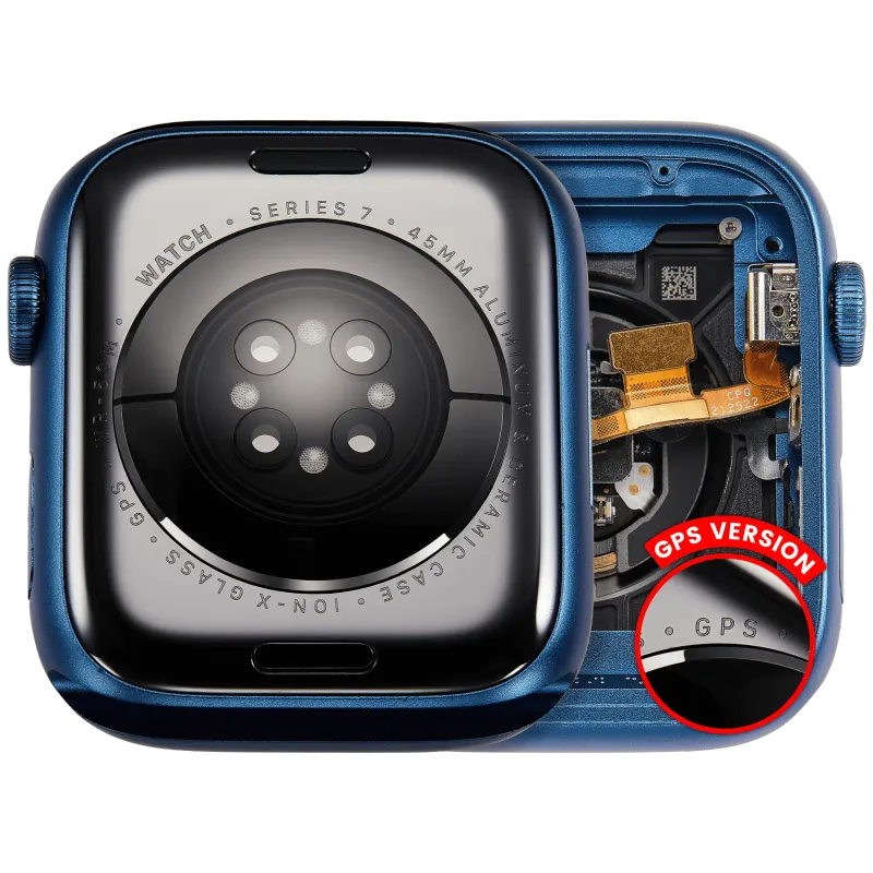 Housing (kompletní tělo) pro Apple Watch Series 7 (45 mm) (originál z vyřazeného zařízení, stav A) (verze GPS) (hliník / modrá)
