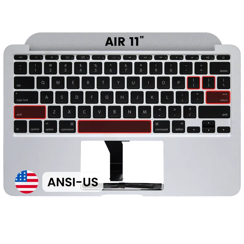 Top case s klávesnicí (americké rozložení ANSI) pro MacBook Air 11" A1370 (2011) (originál z vyřazeného zařízení, stav A)