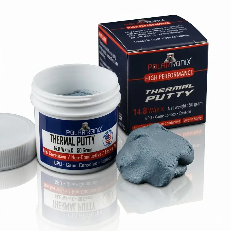 Tepelný Putty 14.8 s m·k non-conductive high-performance gap filler (50g) pro Laptop GPU / PS5 Xbox Series X/S / VRAM MOSFETs Coils (PolarTronix)