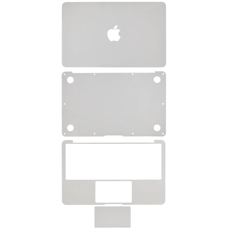4v1 (Top, Bottom, Keyboard, Trackpad) Skin pro MacBook Air 11" A1370 (2010-2011) / A1465 (2012-2015) (stříbrná)