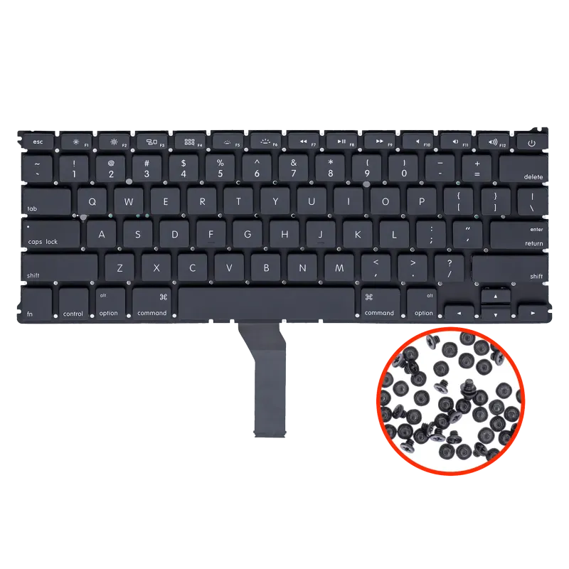 Klávesnice s podsvícením a šroubky (US anglická) pro MacBook Air 13" A1466 (2012-2017) / A1369 (2011)