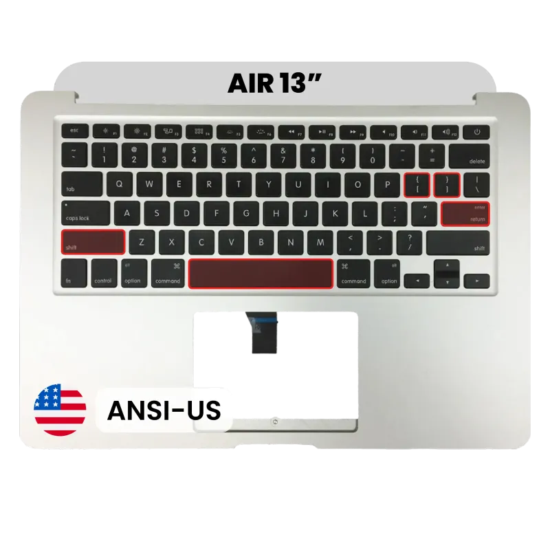 Top case s klávesnice (ansi us) a mikrofonem pro MacBook Air 13" A1466 (2013-2017) (originál z vyřazeného zařízení, stav A)