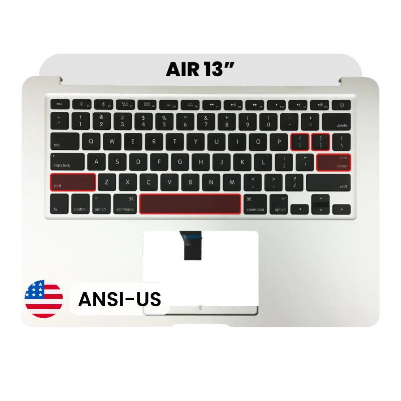 Top case s klávesnicí (americké rozložení ANSI) pro MacBook Air 13" A1466 (2013-2017) (originál, nový)