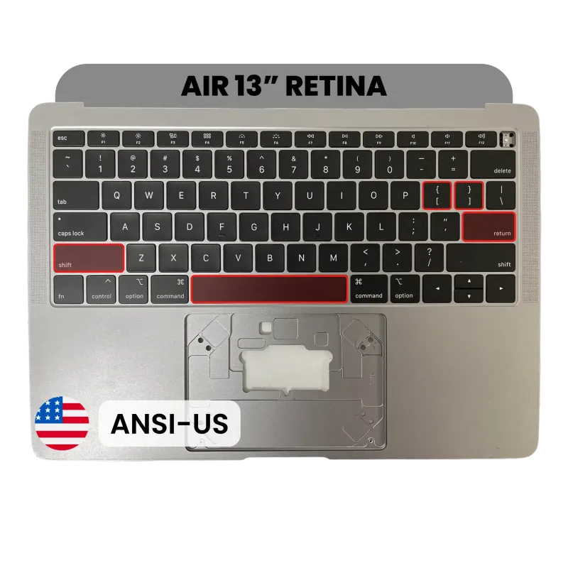 Top case s klávesnicí (americké rozložení ANSI) pro MacBook Air 13" A1932 (2018-2019) (originál, nový) (vesmírně šedá)