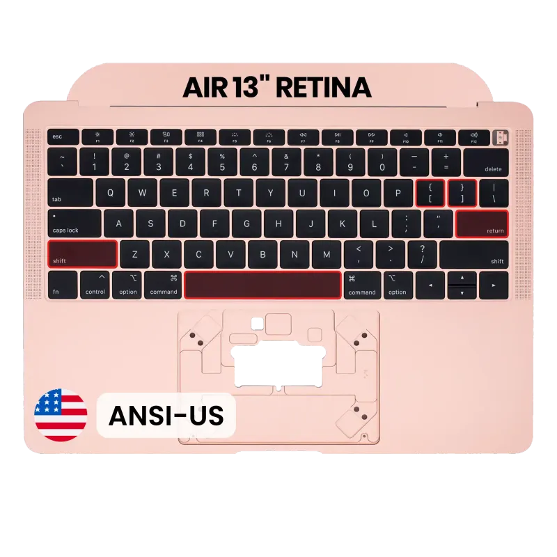 Top case s klávesnicí (americké rozložení ANSI) pro MacBook Air 13" A1932 (2018-2019) (originál, nový) (zlatá)