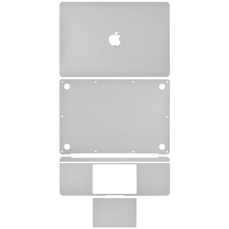 4v1 (Top, Bottom, Keyboard, Trackpad) Skin pro MacBook Air 13" A1932 (2018-2019) / A2179 (2020) (stříbrná)