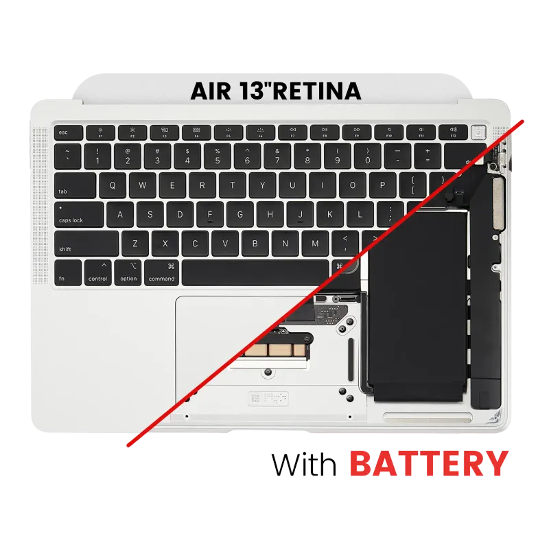 Top case s baterií a klávesnicí (americké rozložení ANSI) pro MacBook Air 13" A2179 (2020) (stříbrná)